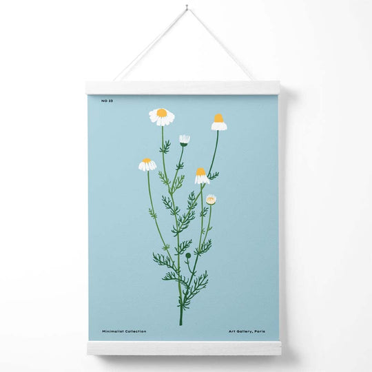 Minimalistisk Plakat med Blå Tusenfryd 2