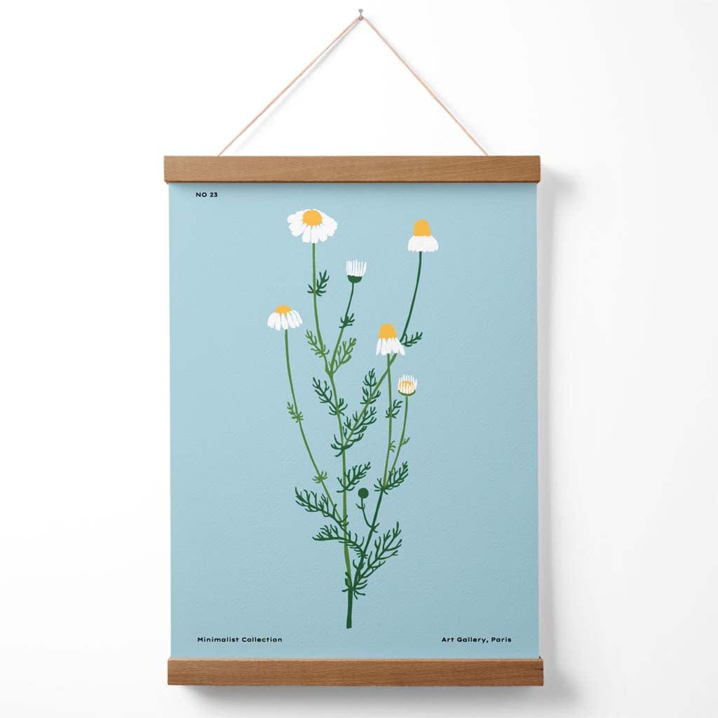 Minimalistisk Plakat med Blå Tusenfryd 3