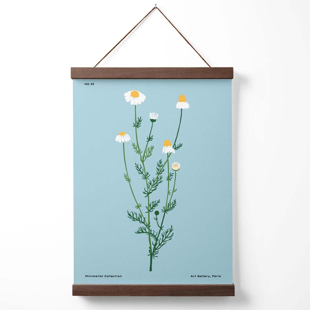 Minimalistisk Plakat med Blå Tusenfryd 4