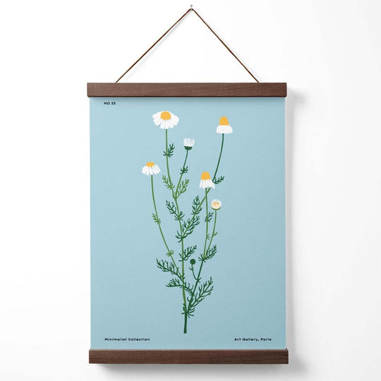 Minimalistisk Plakat med Blå Tusenfryd 4