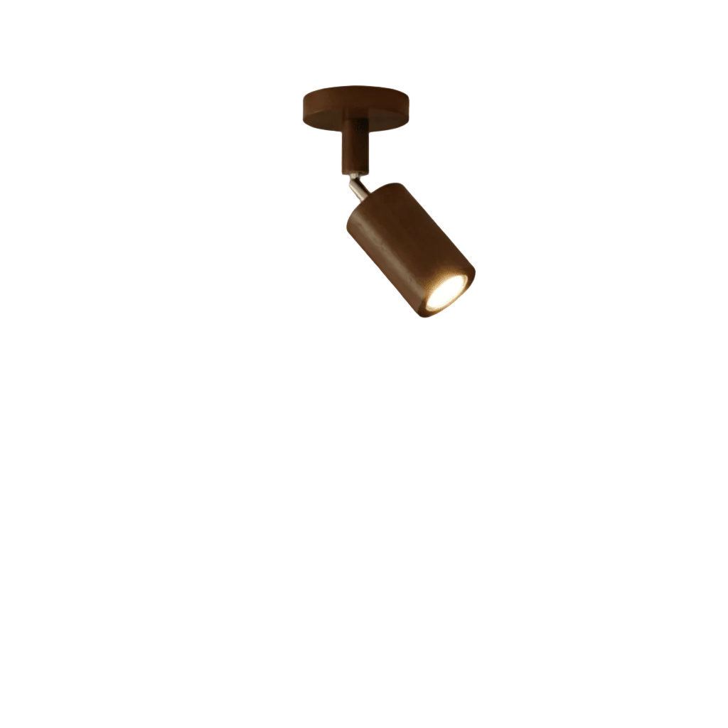 Minimalistisk Taklampe i Heltre med Justerbar Lysretning 0