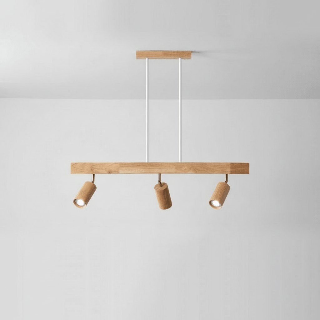 Minimalistisk Taklampe i Heltre med Justerbar Lysretning 11
