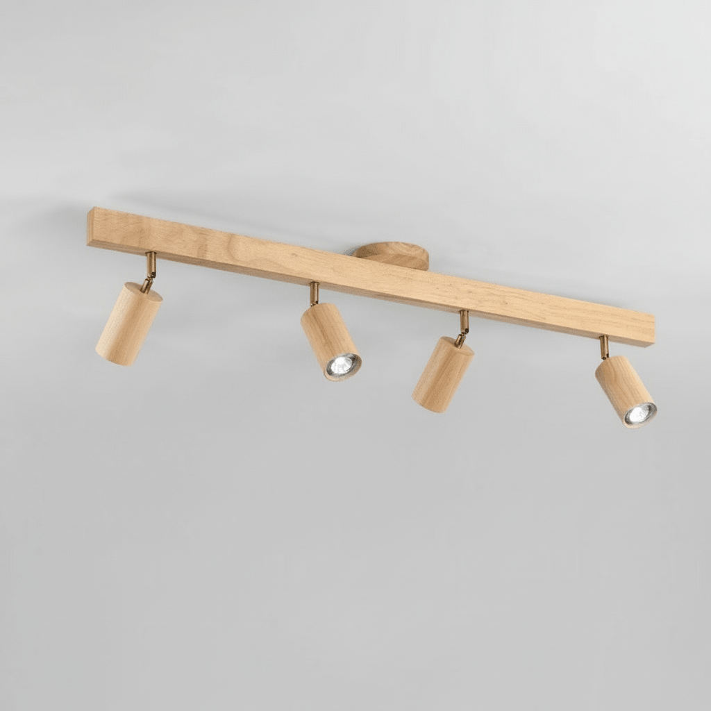 Minimalistisk Taklampe i Heltre med Justerbar Lysretning 15