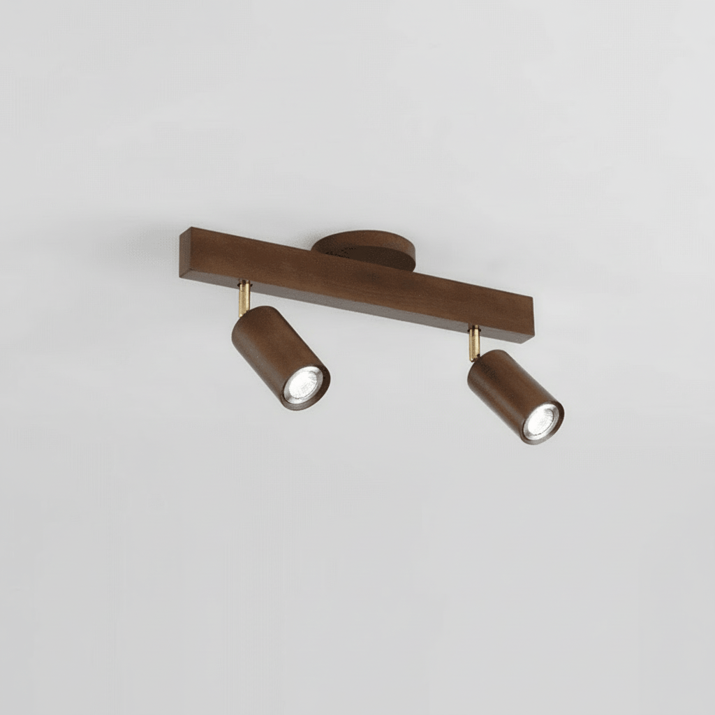Minimalistisk Taklampe i Heltre med Justerbar Lysretning 16