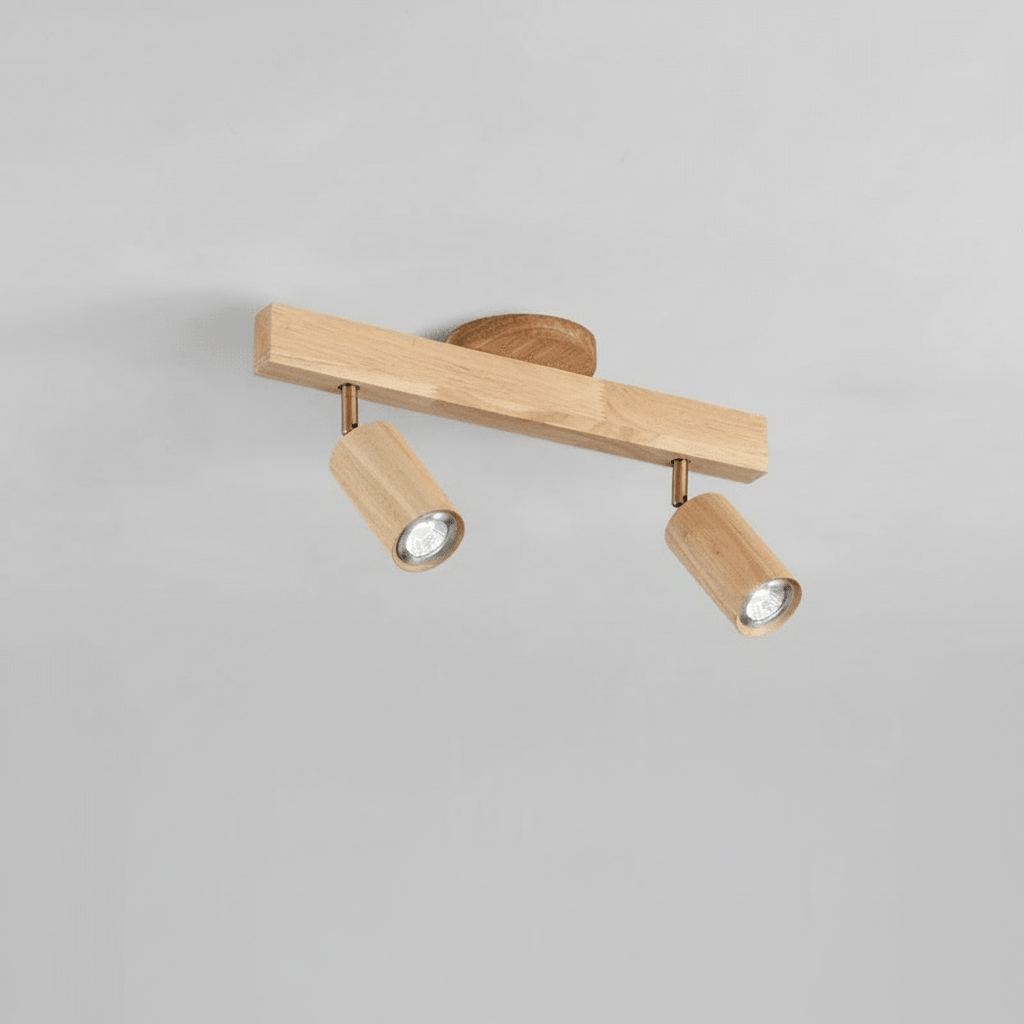 Minimalistisk Taklampe i Heltre med Justerbar Lysretning 18
