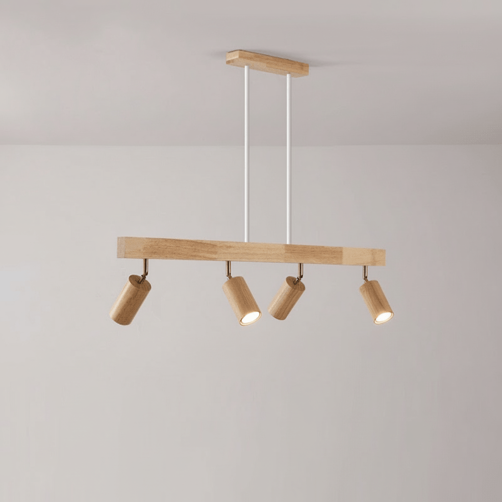 Minimalistisk Taklampe i Heltre med Justerbar Lysretning 19