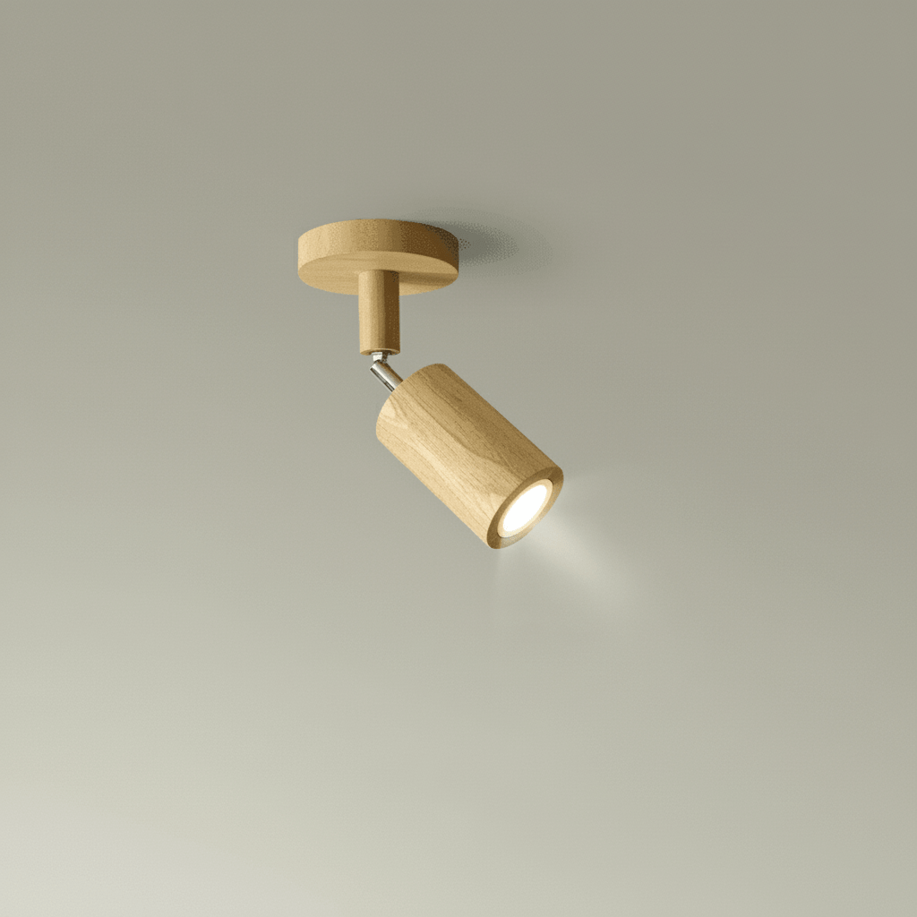 Minimalistisk Taklampe i Heltre med Justerbar Lysretning 2