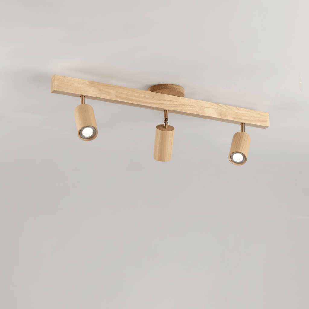 Minimalistisk Taklampe i Heltre med Justerbar Lysretning 20