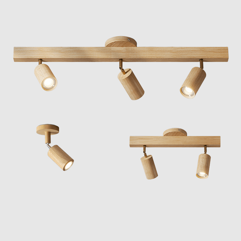 Minimalistisk Taklampe i Heltre med Justerbar Lysretning 3