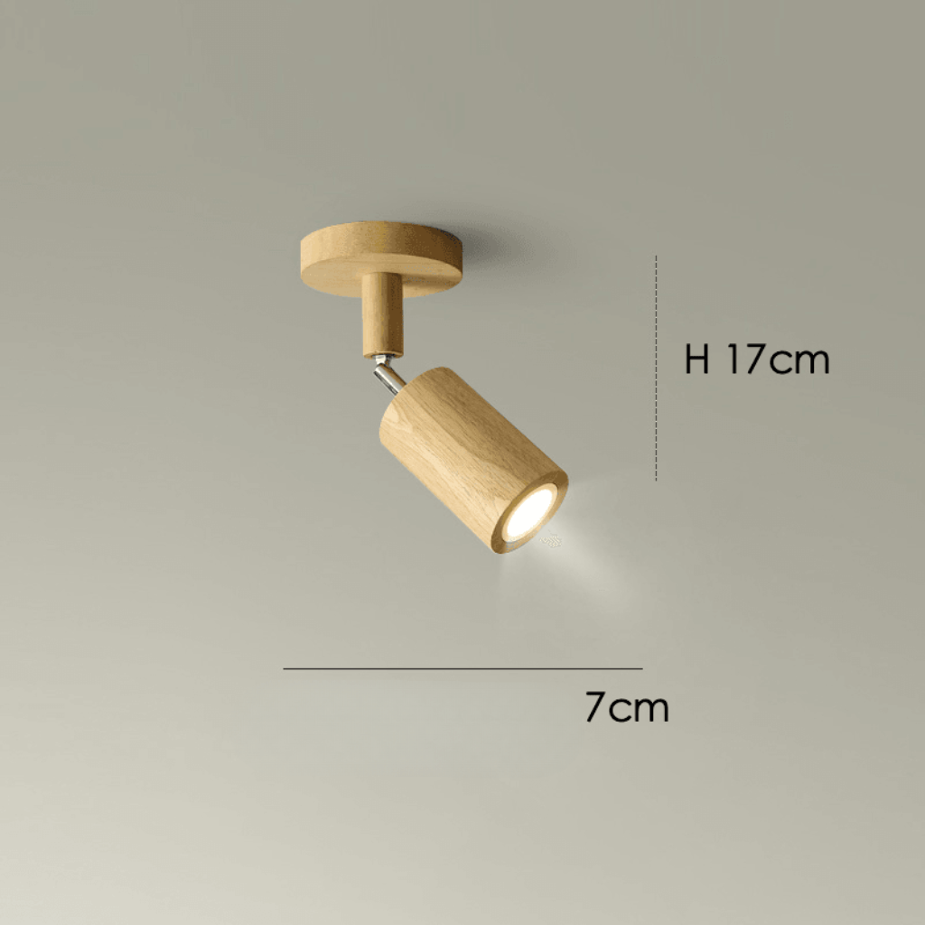 Minimalistisk Taklampe i Heltre med Justerbar Lysretning 4