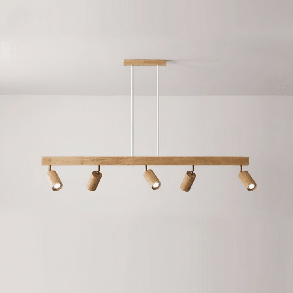 Minimalistisk Taklampe i Heltre med Justerbar Lysretning 9