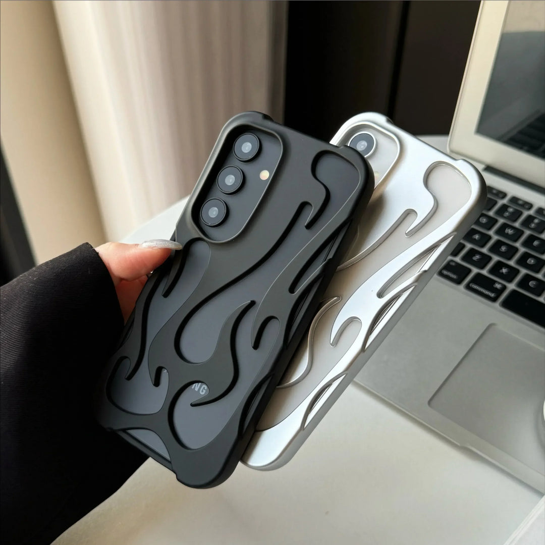 Mobildeksel Samsung 3D-Flammemønster Støtsikker Design 1