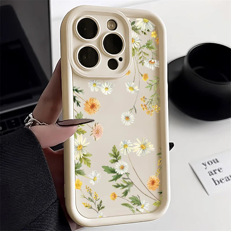 Mobildeksel i Blomsterdesign for iPhone Støtsikkert og Praktisk 4