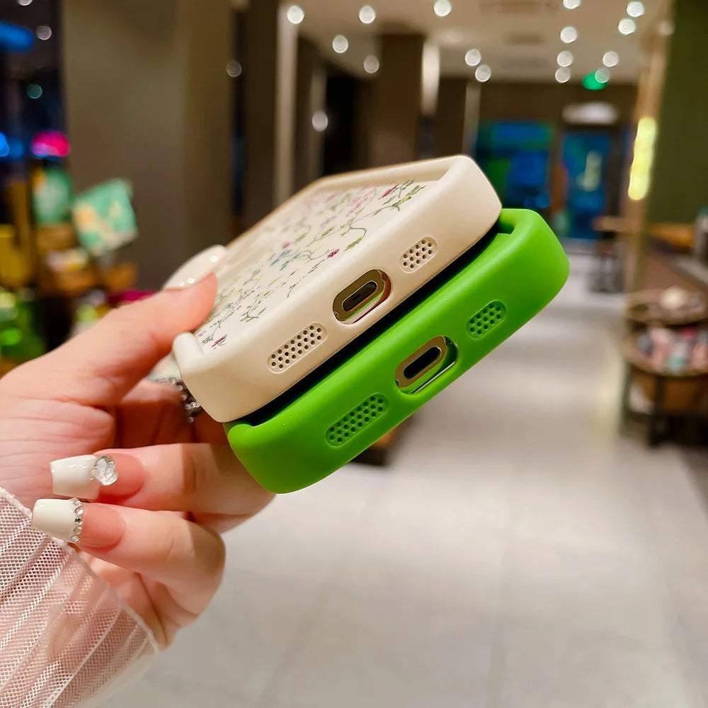 Mobildeksel i Blomsterdesign for iPhone Støtsikkert og Praktisk 5