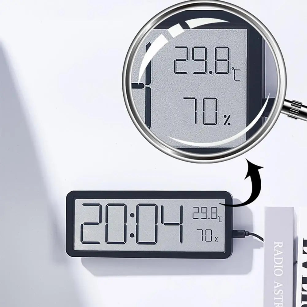 Moderne Digital Veggklokke med LED-skjerm og Sensorer 4
