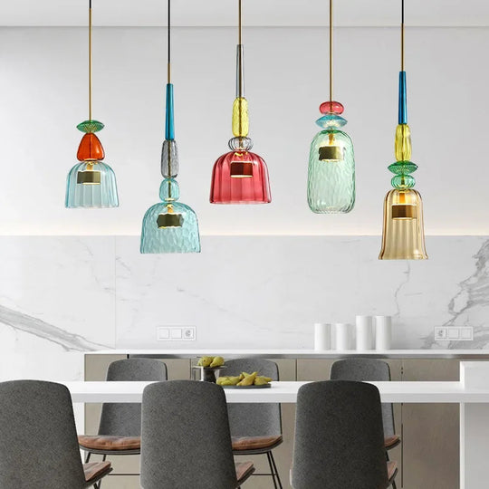 Moderne Hengelampe i Fargerike Glass for Hjemmet 2