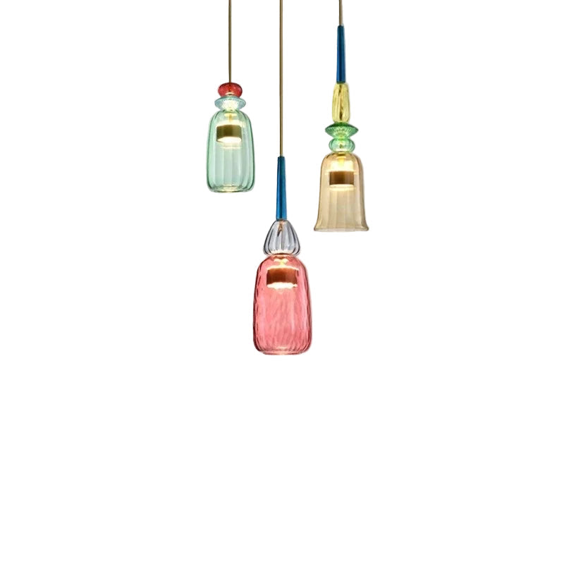 Moderne Hengelampe i Fargerike Glass for Hjemmet 4