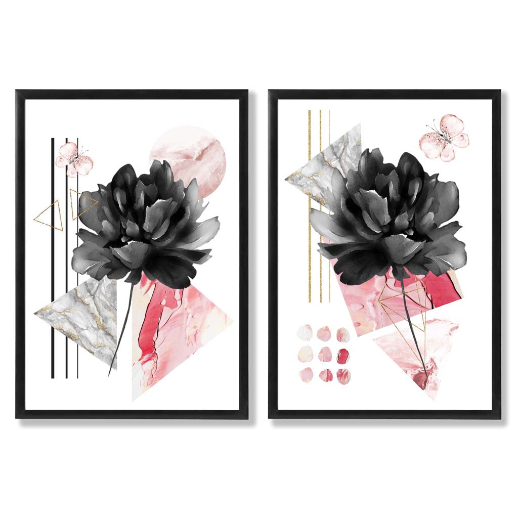 Moderne Kunsttrykk Sett med Blomsterdesign 0