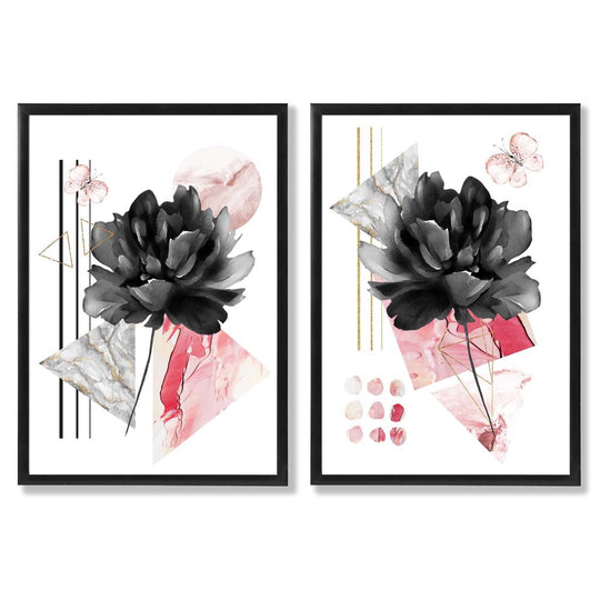 Moderne Kunsttrykk Sett med Blomsterdesign 0