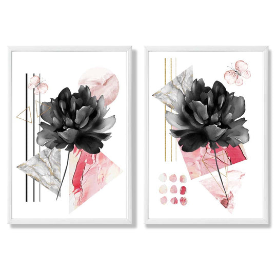 Moderne Kunsttrykk Sett med Blomsterdesign 3