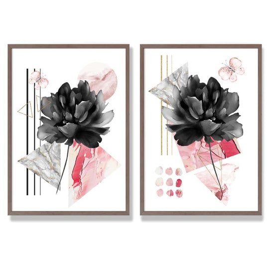 Moderne Kunsttrykk Sett med Blomsterdesign 7
