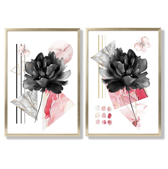 Moderne Kunsttrykk Sett med Blomsterdesign 8