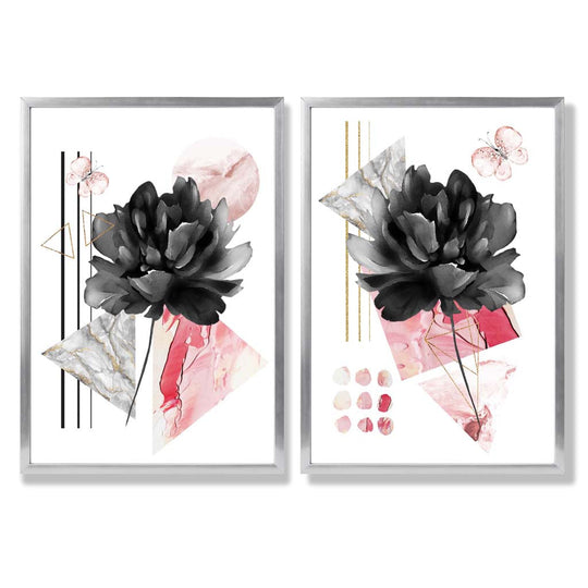 Moderne Kunsttrykk Sett med Blomsterdesign 9