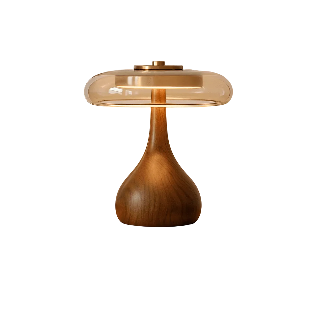 Moderne LED-bordlampe med Dimmer og Tresokkel 1