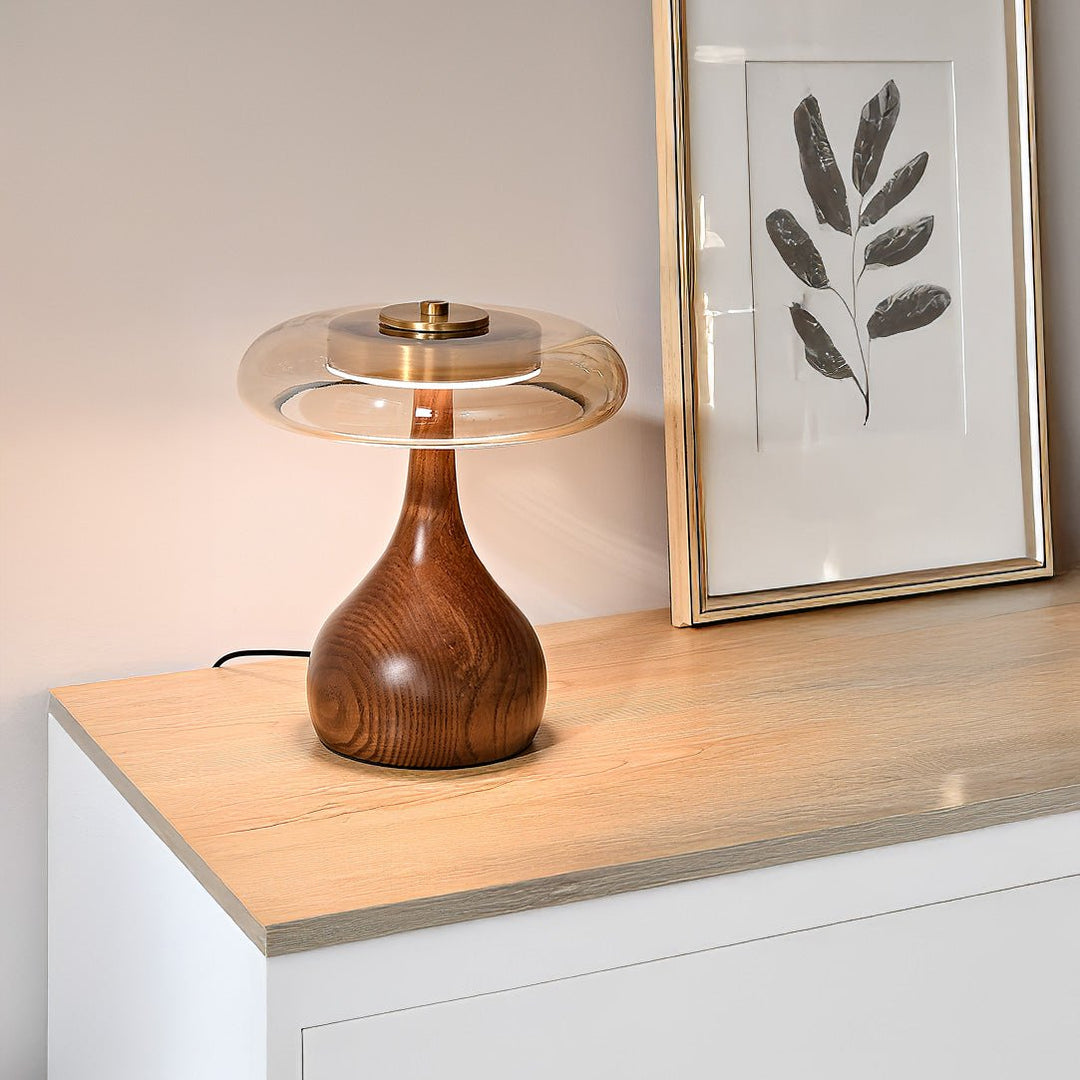 Moderne LED-bordlampe med Dimmer og Tresokkel 4