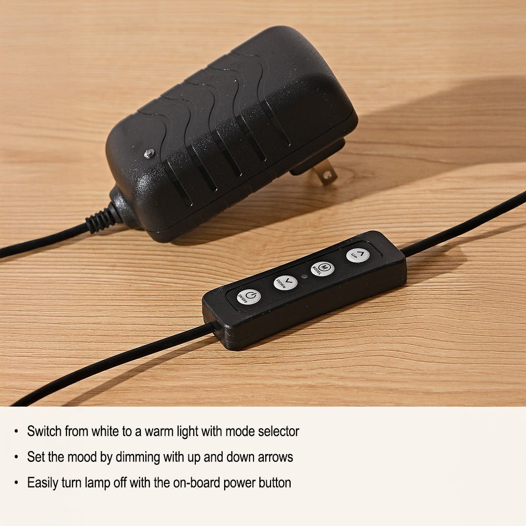 Moderne LED-bordlampe med Dimmer og Tresokkel 5