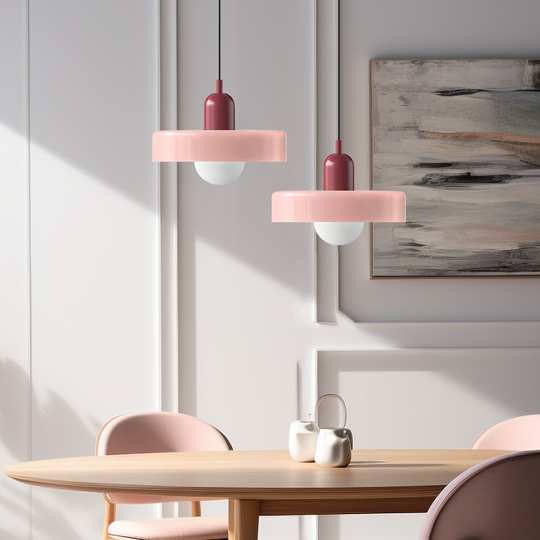 Moderne Pendellampe Geometrisk Design i Fargerik Glass 22