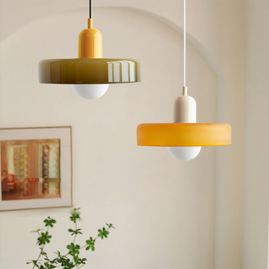 Moderne Pendellampe Geometrisk Design i Fargerik Glass 31