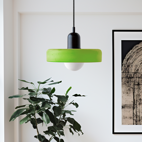 Moderne Pendellampe Geometrisk Design i Fargerik Glass 36
