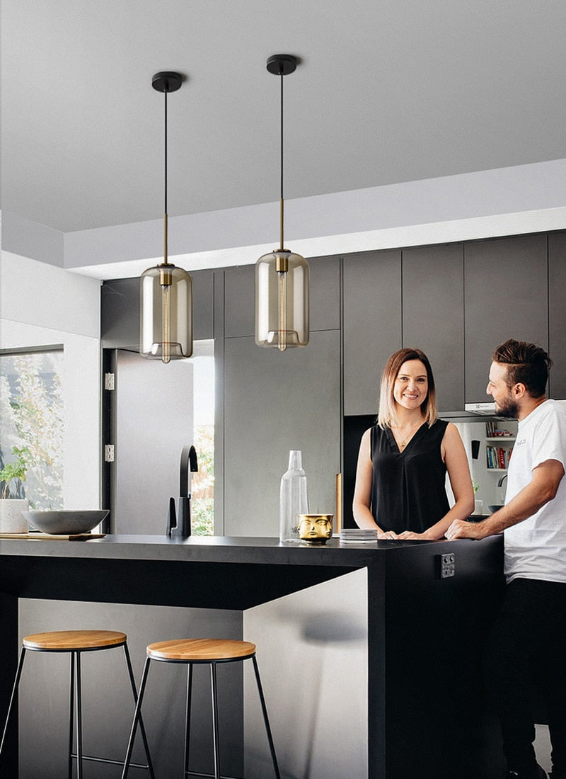 Moderne Pendellampe i Glass 8