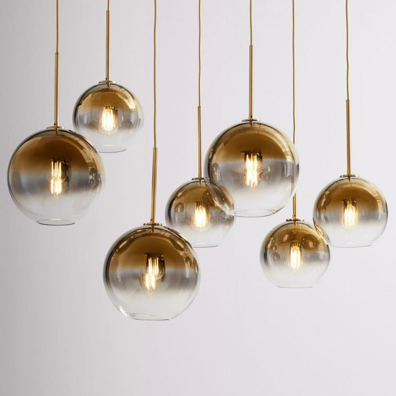 Moderne Pendellampe i Glass med Messingbase 1