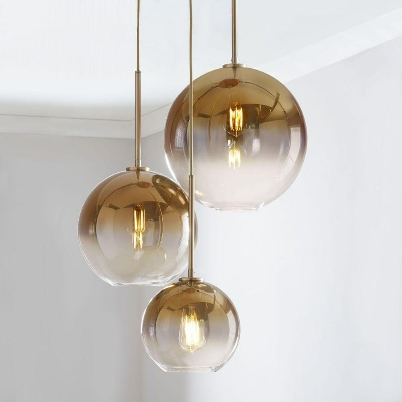 Moderne Pendellampe i Glass med Messingbase 10