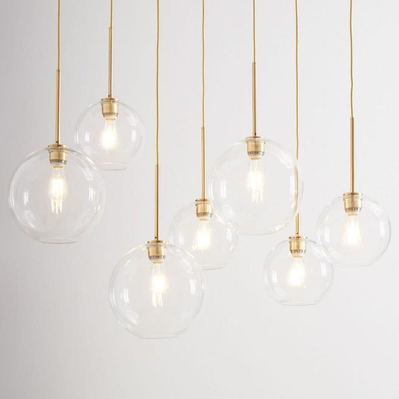Moderne Pendellampe i Glass med Messingbase 3