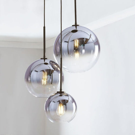 Moderne Pendellampe i Glass med Messingbase 9