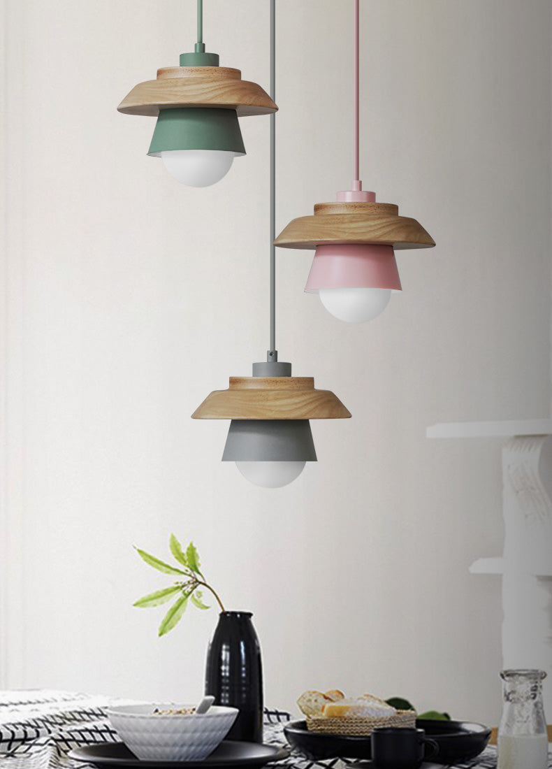 Moderne Pendellampe i Tre Med Stilren Design 5