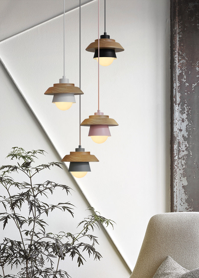 Moderne Pendellampe i Tre Med Stilren Design 8