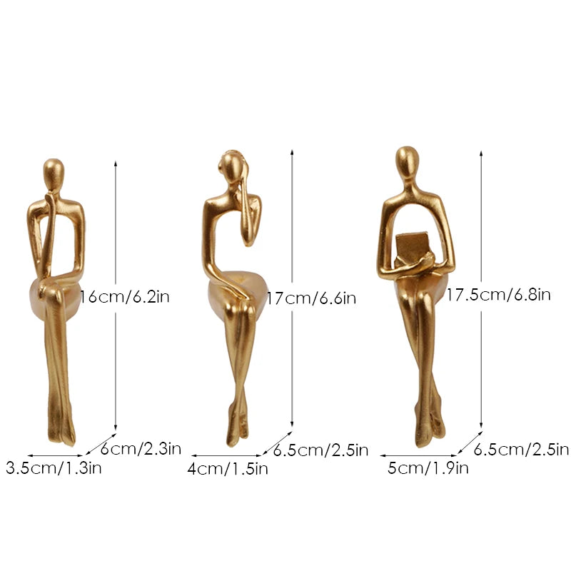 Moderne Skulptur Sett med 3 Abstrakte Figurer 6