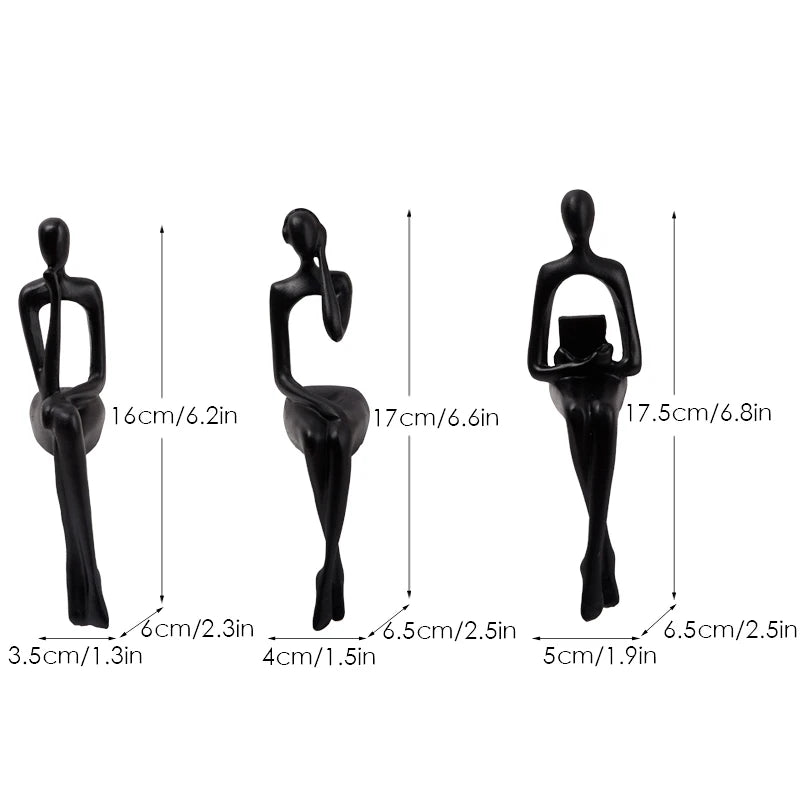 Moderne Skulptur Sett med 3 Abstrakte Figurer 7