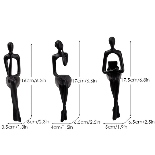 Moderne Skulptur Sett med 3 Abstrakte Figurer 7
