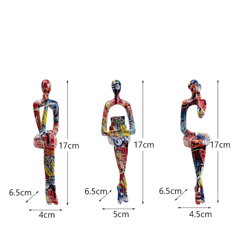 Moderne Skulptur Sett med 3 Abstrakte Figurer 8
