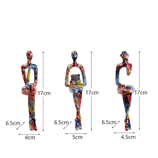 Moderne Skulptur Sett med 3 Abstrakte Figurer 8