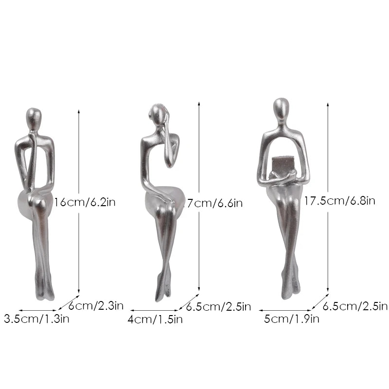 Moderne Skulptur Sett med 3 Abstrakte Figurer 9