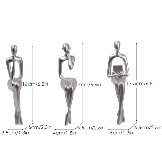 Moderne Skulptur Sett med 3 Abstrakte Figurer 9