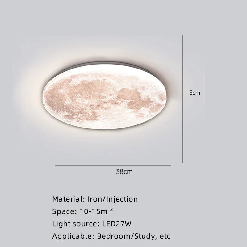 Moderne Taklampe med Måneoverflate for Stue og Soverom 4