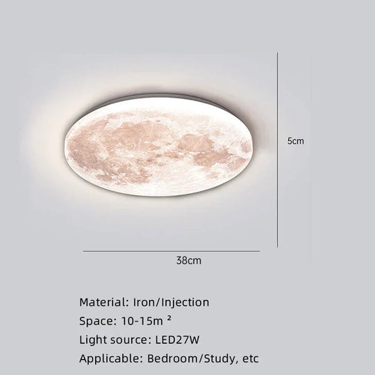 Moderne Taklampe med Måneoverflate for Stue og Soverom 4