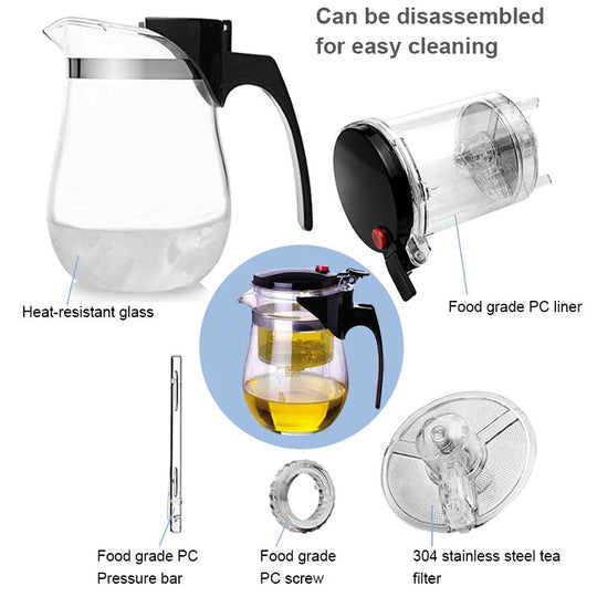 Moderne Te-kanne med Teinfuser i Glass 4